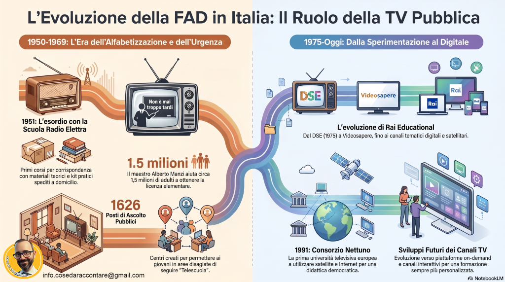 Infografica, Storia della formazione a distanza in Italia